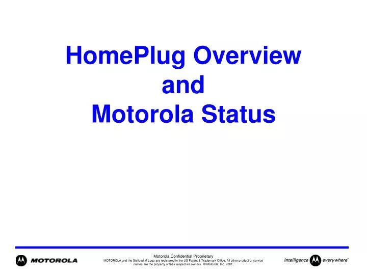 homeplug overview and motorola status