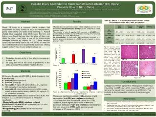 Hepatic Injury Secondary to Renal Ischemia-Reperfusion (I/R) Injury: