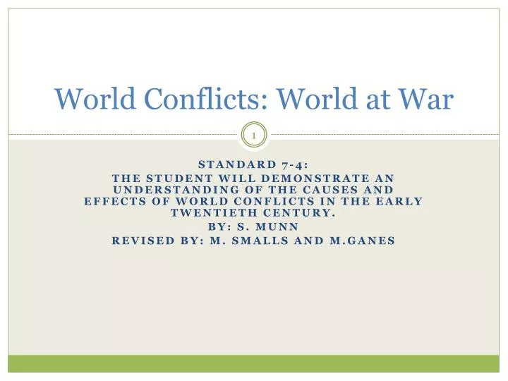 world conflicts world at war