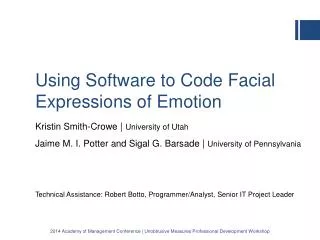 Using Software to Code Facial Expressions of Emotion