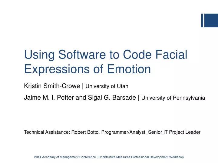 using software to code facial expressions of emotion