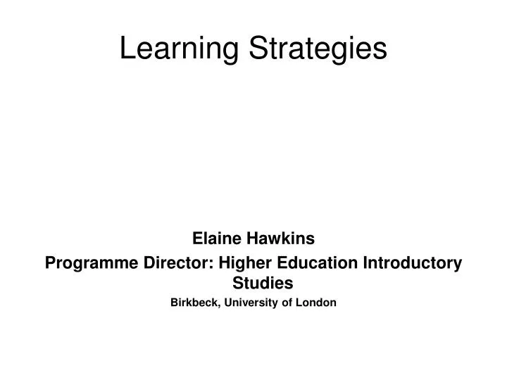 learning strategies