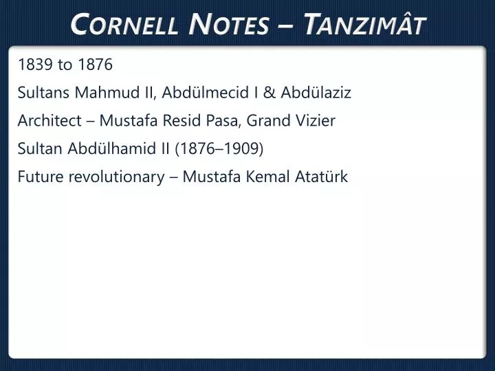 cornell notes tanzim t