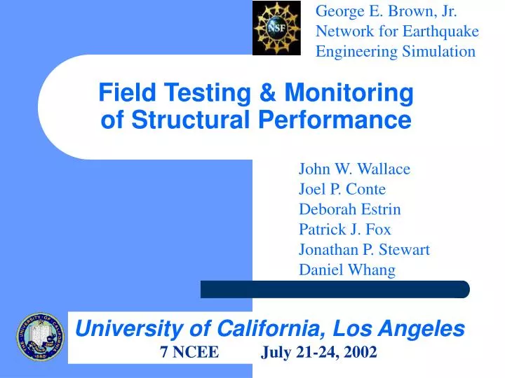 field testing monitoring of structural performance