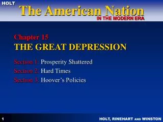 Chapter 15 THE GREAT DEPRESSION