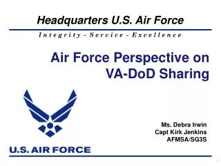 Air Force Perspective on VA-DoD Sharing