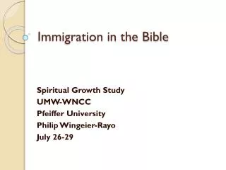 Immigration in the Bible