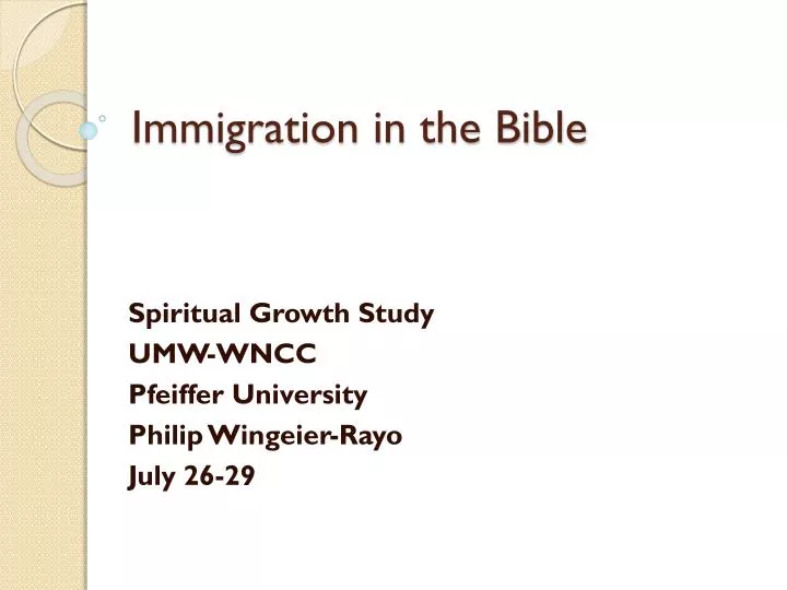 immigration in the bible