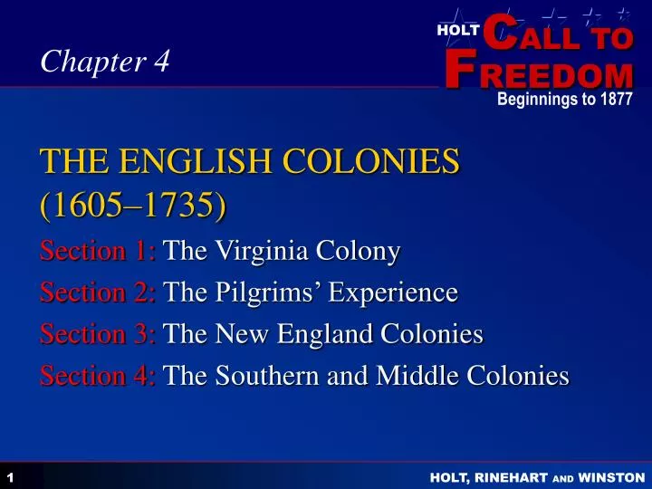 the english colonies 1605 1735
