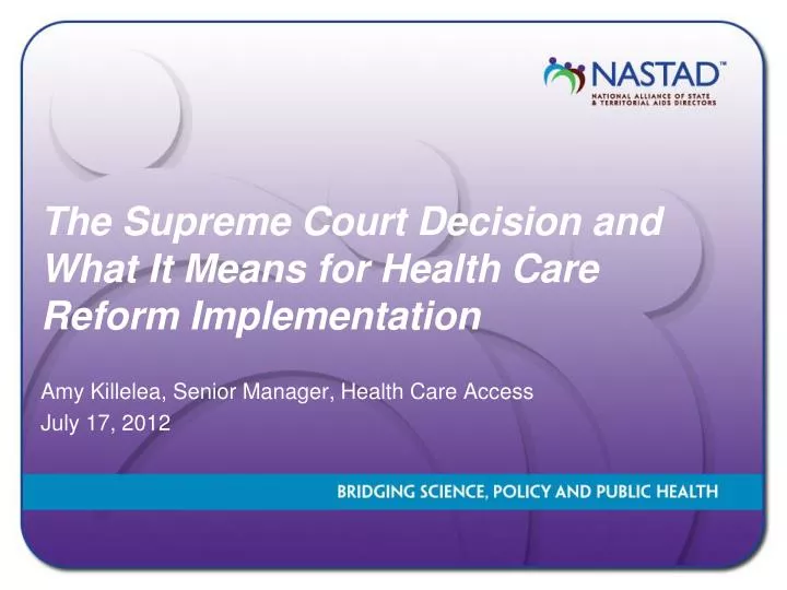the supreme court decision and what it means for health care reform implementation