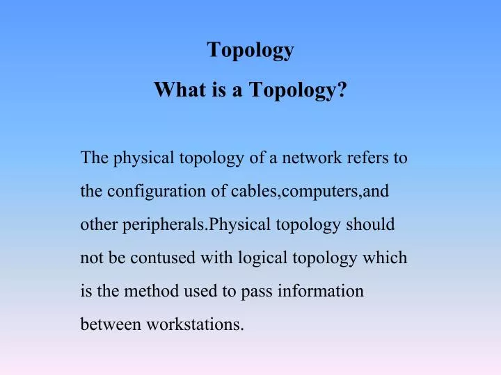topology what is a topology