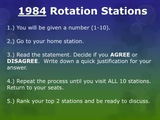 1984 Rotation Stations