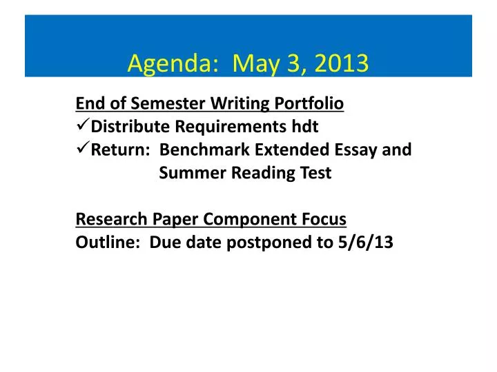 agenda may 3 2013