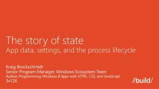 The story of state App data, settings, and the process lifecycle