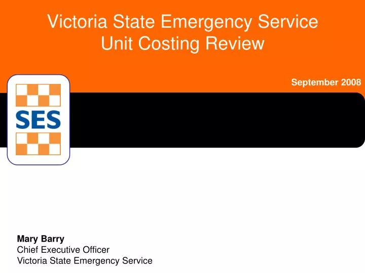 victoria state emergency service unit costing review