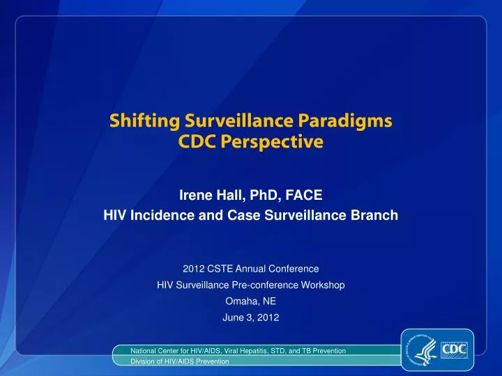 shifting surveillance paradigms cdc perspective