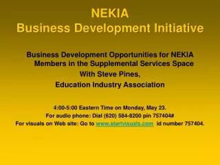 NEKIA Business Development Initiative