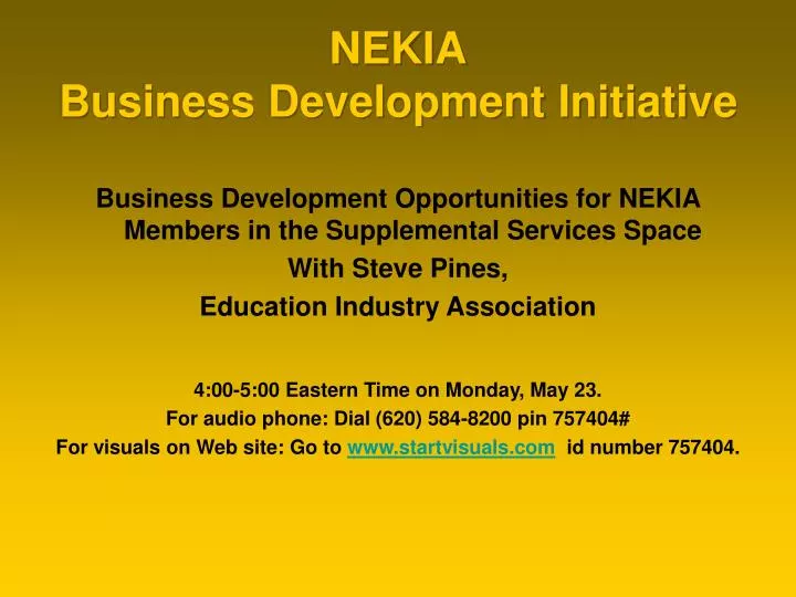 nekia business development initiative
