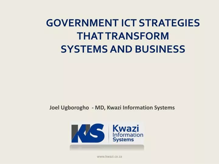 government ict strategies that transform systems and business