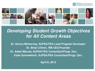 Developing Student Growth Objectives for All Content Areas