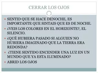 cerrar los ojos