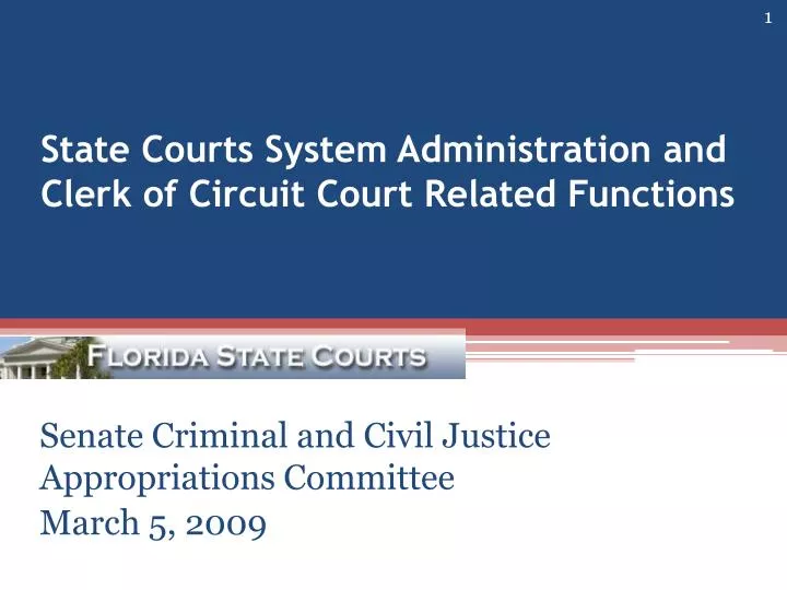 state courts system administration and clerk of circuit court related functions