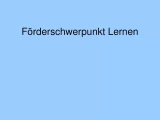 f rderschwerpunkt lernen