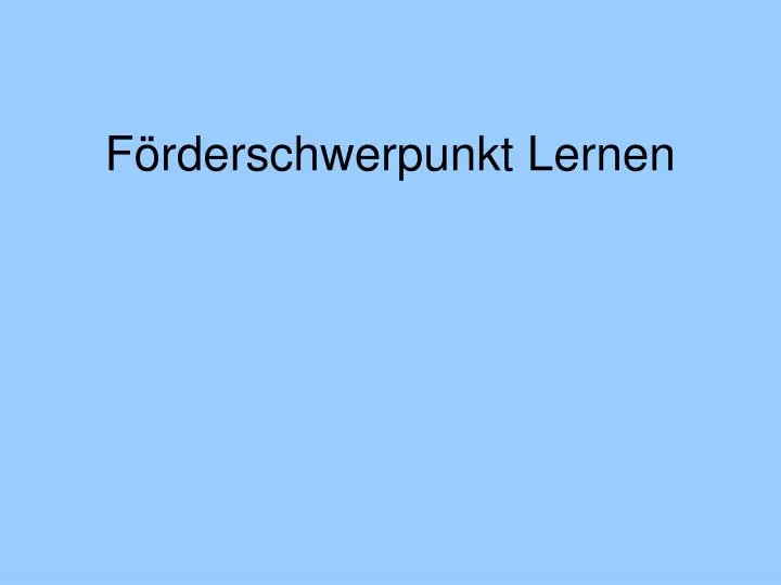 f rderschwerpunkt lernen