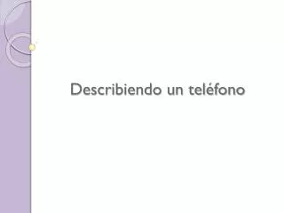 describiendo un tel fono