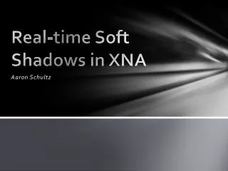 Real-time Soft Shadows in XNA