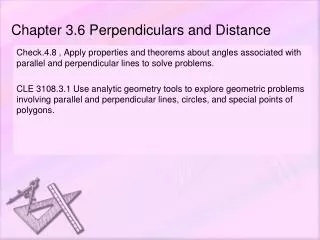 Chapter 3.6 Perpendiculars and Distance