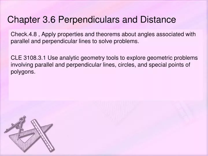 chapter 3 6 perpendiculars and distance