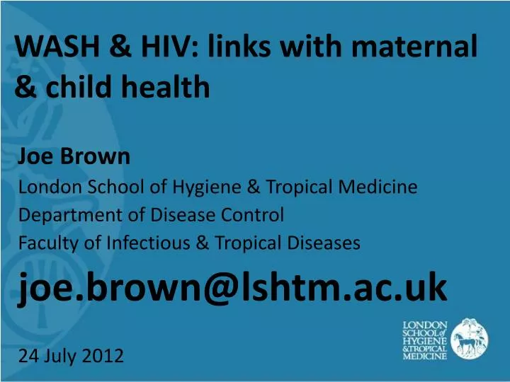 wash hiv links with maternal child health