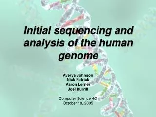 Initial sequencing and analysis of the human genome