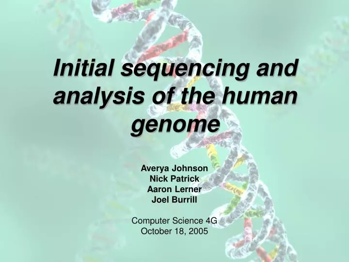 initial sequencing and analysis of the human genome
