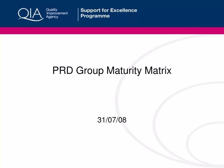 prd group maturity matrix