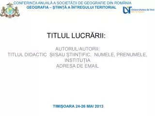 titlul lucr rii