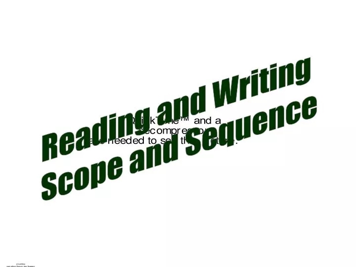 reading and writing scope and sequence