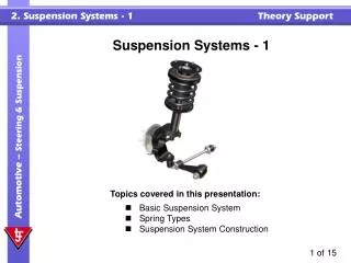 Suspension Systems - 1