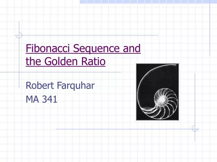 fibonacci sequence and the golden ratio