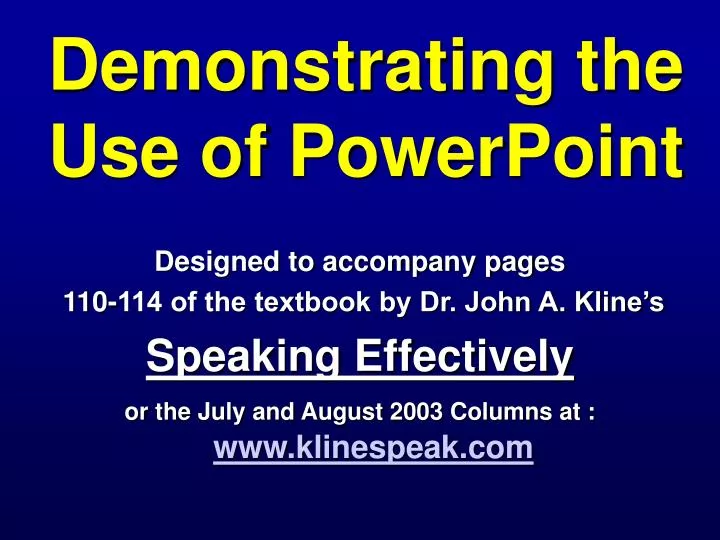 demonstrating the use of powerpoint