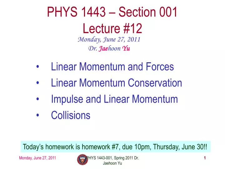 phys 1443 section 001 lecture 12