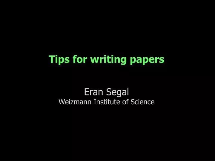 tips for writing papers