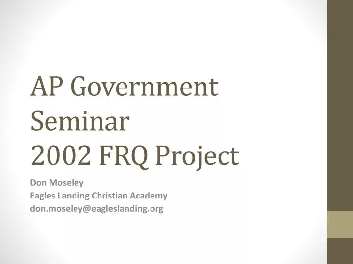 ap government seminar 2002 frq project