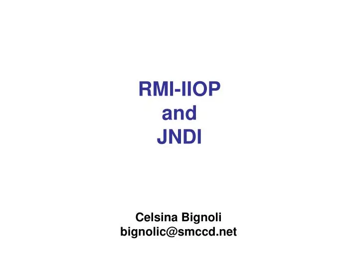 rmi iiop and jndi