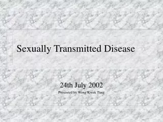 Sexually Transmitted Disease