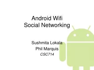 Android Wifi Social Networking