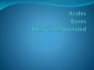 acides bases th orie de br nsted