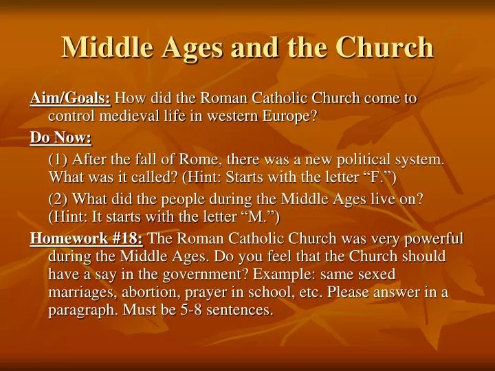 middle ages and the church