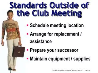Standards Outside of the Club Meeting